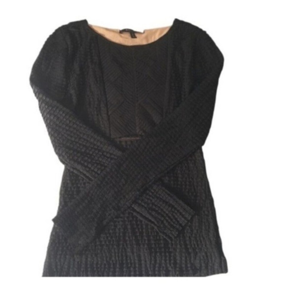 Bcbgmaxazaria Top Slightly Sheer With Tan Lining Women‎ Sz Med